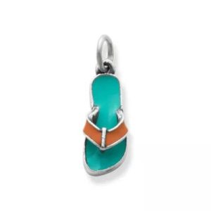 Enamel Flip-Flop Charm in Sterling Silver