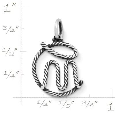 "CM" Rope Charm in Sterling Silver - Image 2