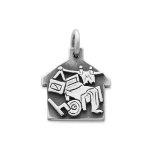 Jumble House Charm in Sterling Silver