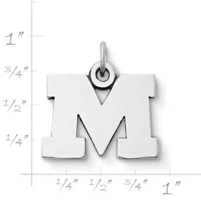 "M" Charm in Sterling Silver - Image 2