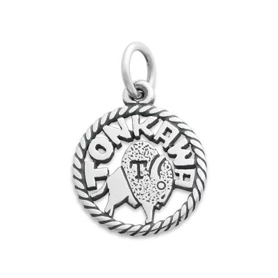 Tonkawa Disk Charm in Sterling Silver