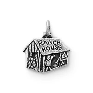 Ranch House Cabin Charm in Sterling Silver