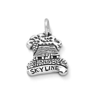 Skyline Cabin Charm in Sterling Silver