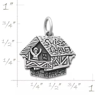 Swiss Chalet Cabin Charm in Sterling Silver - Image 2