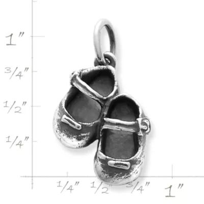 Lil' Girl Baby Shoes Charm in Sterling Silver - Image 2