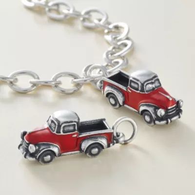 Enamel Vintage Truck Charm in Sterling Silver - Image 3