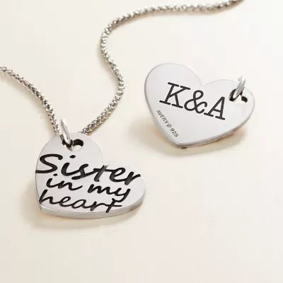 "Sister in My Heart" Charm in Sterling Silver - Image 2
