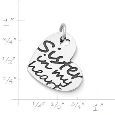 "Sister in My Heart" Charm in Sterling Silver - Image 3