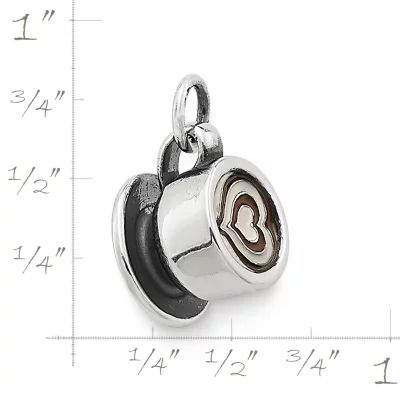 Enamel Latte Love Charm in Sterling Silver - Image 4