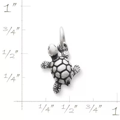 Turtle Charm in Sterling Silver or 14K Yellow Gold - Image 2