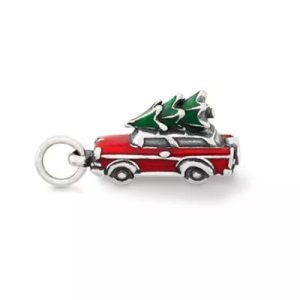 Enamel Family Christmas Tree Charm in Sterling Silver