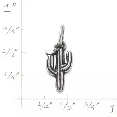 Saguaro Cactus with Bird Charm in Sterling Silver - Image 3