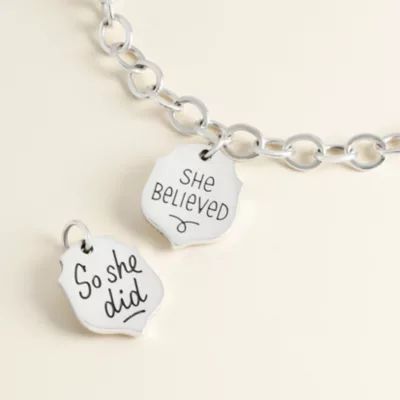 "She Believed" Charm in Sterling Silver - Image 3