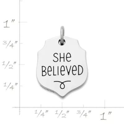 "She Believed" Charm in Sterling Silver - Image 4
