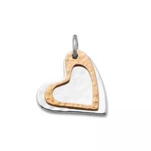 Fearless Hearts Charm in Sterling Silver and Bronze