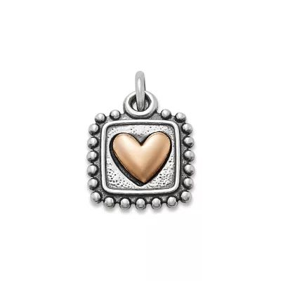 Radiant Heart Charm in Sterling Silver and Bronze