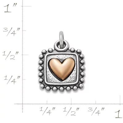 Radiant Heart Charm in Sterling Silver and Bronze - Image 4
