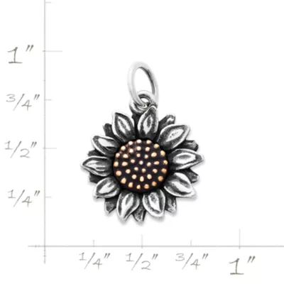 Wild Sunflower Charm in Sterling Silver and Bronze - Image 6