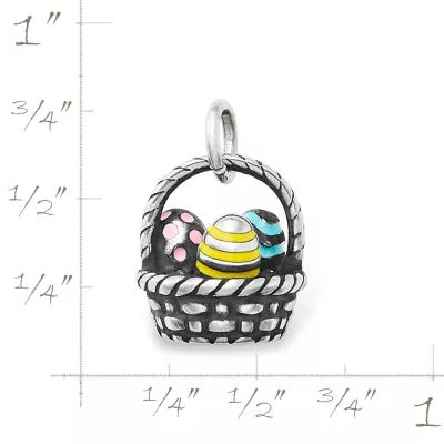 Enamel Easter Basket Charm in Sterling Silver - Image 3