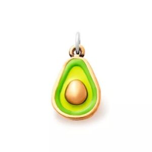 Enamel Avocado Charm in Sterling Silver and Bronze