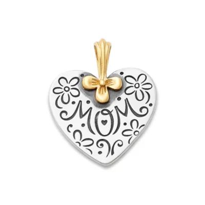 "Mom" Forever Pendant in Sterling Silver and 14K Yellow Gold