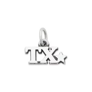 "TX" Charm in Sterling Silver