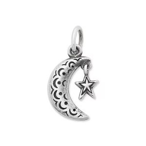 Adorned Starry Night Charm in Sterling Silver or 14K Yellow Gold