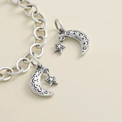 Adorned Starry Night Charm in Sterling Silver or 14K Yellow Gold - Image 3