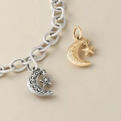 Adorned Starry Night Charm in Sterling Silver or 14K Yellow Gold - Image 4