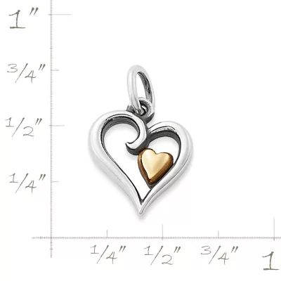 Delicate Joy of My Heart Charm in Sterling Silver and 14K Yellow Gold - Image 5