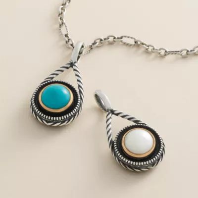 Marjan Gemstone Pendant in Sterling Silver and Bronze - Image 3