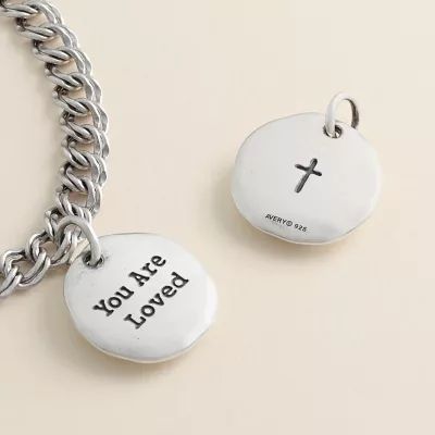 You Are Loved Charm in Sterling Silver or 14K Yellow Gold - Image 3