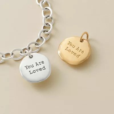 You Are Loved Charm in Sterling Silver or 14K Yellow Gold - Image 4