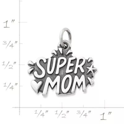 "Supermom" Charm in Sterling Silver - Image 3