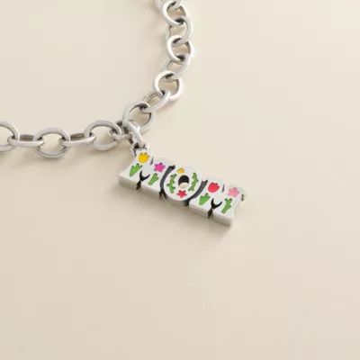 Enamel Beautiful "Mom" Charm in Sterling Silver - Image 2