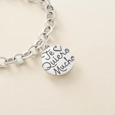 "Te Quiero Mucho" Charm in Sterling Silver or 14K Yellow Gold - Image 2