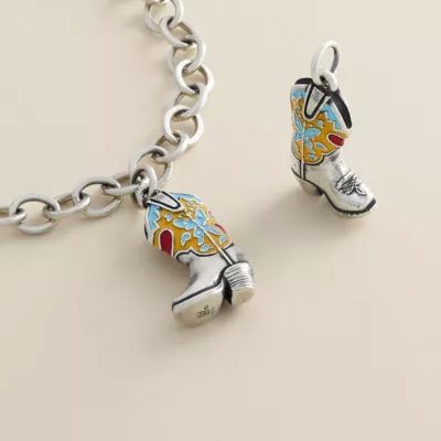 Enamel Western Boot Charm in Sterling Silver - Image 2