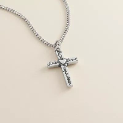 From the Heart Cross Pendant in Sterling Silver - Image 2