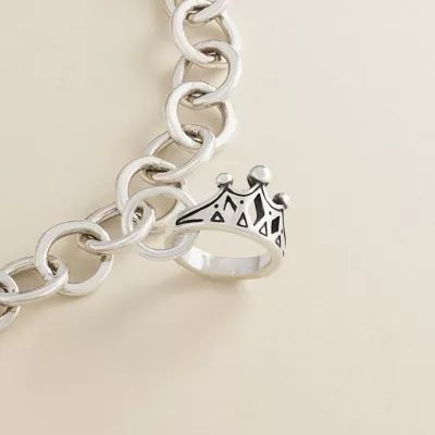 Tiny Tiara Charm in Sterling Silver or 14K Yellow Gold - Image 2