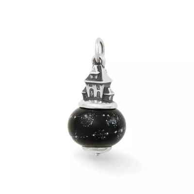 Haunted House Art Glass Charm in Sterling Silver