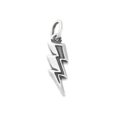 Lightning Bolt Charm in Sterling Silver or 14K Yellow Gold - Image 2