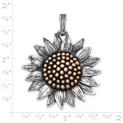 Wild Sunflower Pendant in Sterling Silver and Bronze - Image 6