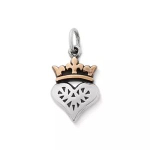 Queen of My Heart Charm in Sterling Silver and Bronze