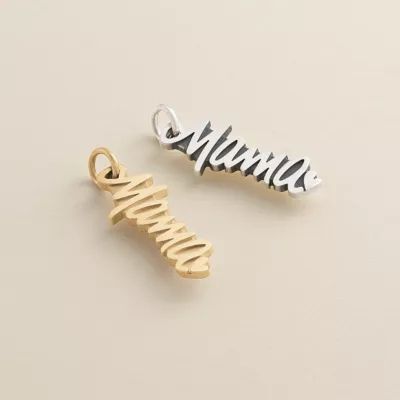 "Mama" Charm in Sterling Silver or 14K Yellow Gold - Image 3