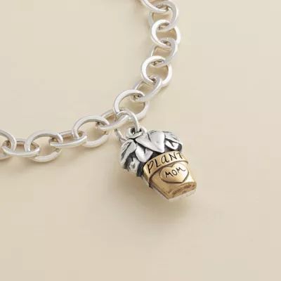 "Plant Mom" Charm in Sterling Silver and Bronze - Image 2