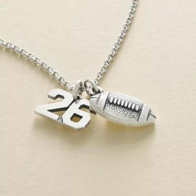 Engravable Football Charm in Sterling Silver - Image 2