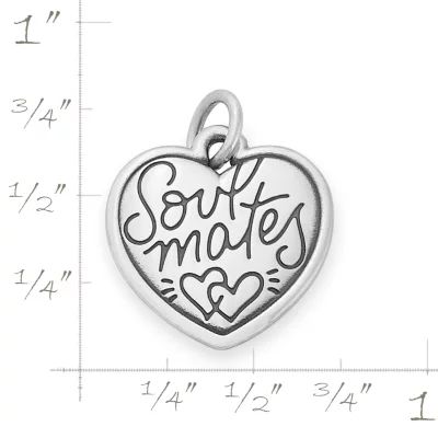 "Soulmates" Heart Charm in Sterling Silver - Image 4