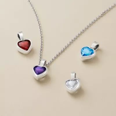 Heart Gemstone Pendant in Sterling Silver - Image 2
