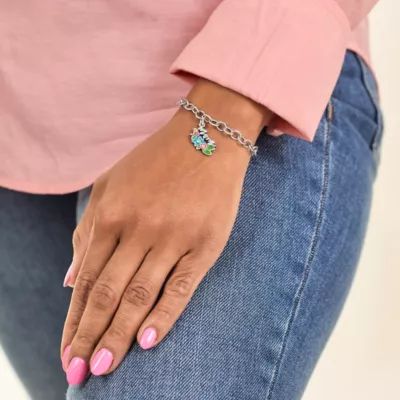 Floral Enamel Mom Charm in Sterling Silver - Image 3