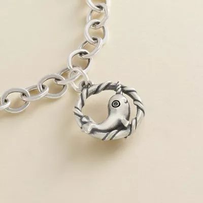 Happy Narwhal Charm in Sterling Silver - Image 3